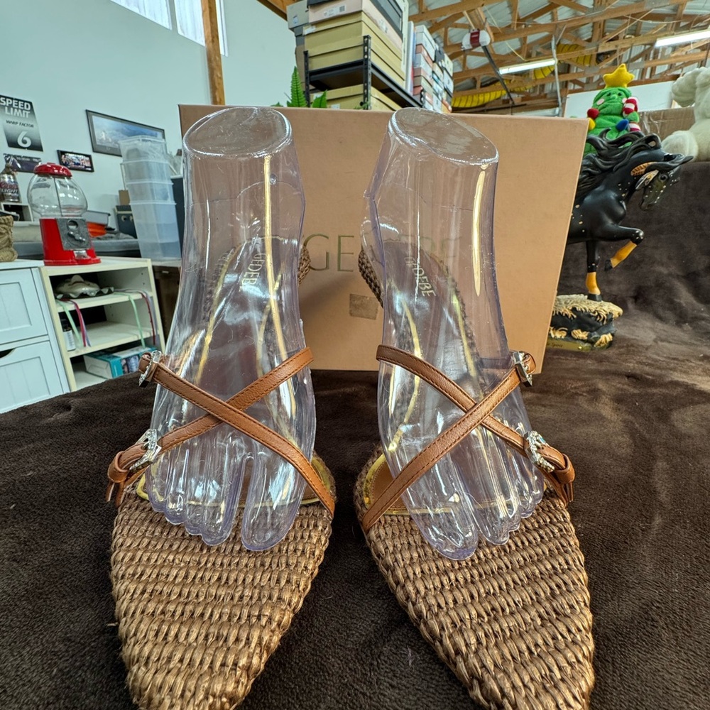 GedebeTan Women's Ragia & Leather Heels size 41/10 NWT - Picture 3 of 15